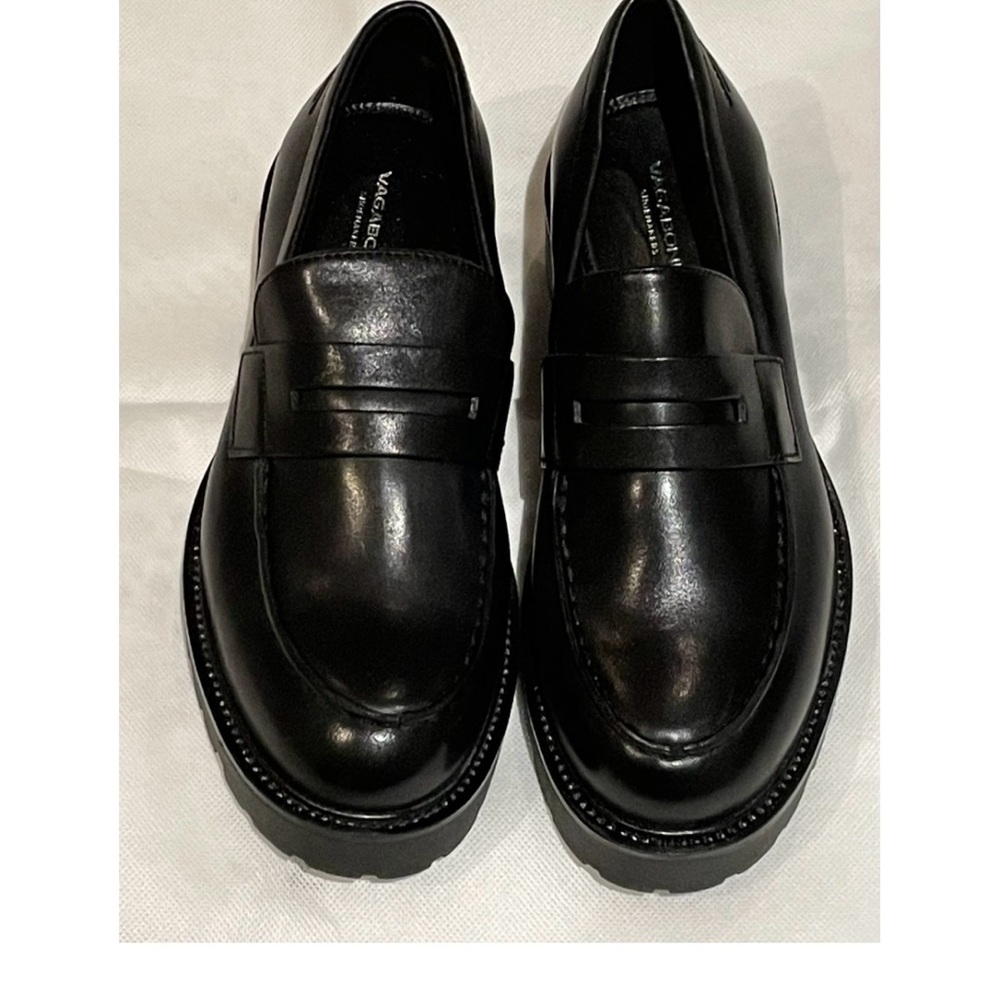 Vagabond Kenova Black Leather Lug Platform Loafers size 36/6 New and unworn!